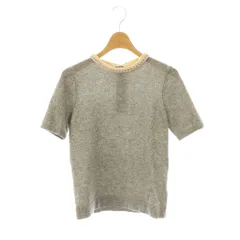 ボールジー BALLSEY トゥモローランド ウールカシミヤブレンドビジューカラー 半袖ニット セーター 38 グレー /HK ■OS