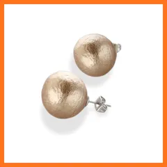 【新品】 [R-days代官山] コットンパール ステンレス ピアス レディース 軽い シンプル 大きめ パール 5カラー 5サイズ 卒園式 入園式 卒業式 入学式 結婚式 日本製 (ベージュ ／ 16mm) 1