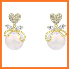 【新品】 HAPVITAL 揺れるパールピアス レディース アレルギ可愛 人気 ー対応ピアスいキラキラ ファッション 安心の18金属 シンプルさ 0