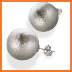 【新品】 [R-days代官山] コットンパール ステンレス ピアス レディース 軽い シンプル 大きめ パール 5カラー 5サイズ 卒園式 入園式 卒業式 入学式 結婚式 日本製 (グレー ／ 16mm) 1