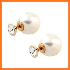 【新品】 [ジュエリーショップエム] 1粒 ストーン ピアス 直径14mm 落ちない パールキャッチ 金属アレルギー対応 ゴールド p0206-G-14mm 0