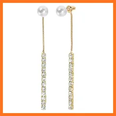 【新品】 パール ピアス ロング 揺れる レディース 真珠 ジルコニア 人気 金属アレルギー対応 ゴールド 華やか アクセサリー プレゼント 普段使い お誕生日 母の日 記念日 パーティ クリスマス 1