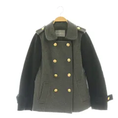 トランテアン ソン ドゥ モード 31 Sons de mode ウール 金ボタン ダブルコート ショートコート アウター 36 グレー ブラック /DF ■OS