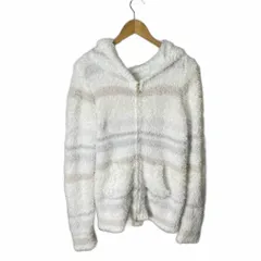 ジェラートピケ gelato pique ジェラートランダムボーダーパーカー ブルゾン ルームウェア 部屋着 ダブルジップ F ホワイト ベージュ ■FY