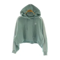 アディダスオリジナルス adidas originals クロップド パーカー スウェット 長袖 プルオーバー 裏起毛 XS ブルー /MY ■OS
