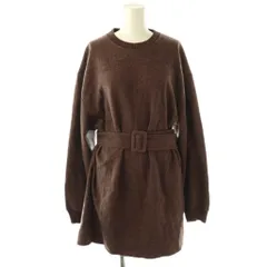 ザラ ZARA ニットワンピース 長袖 ミニ L 茶 /NR ■OS