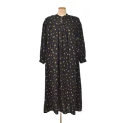 アーバンリサーチ ドアーズ URBAN RESEARCH DOORS フラワープリント ワンピース 長袖 ロング フレア 花柄 黒 ブラック ■FY