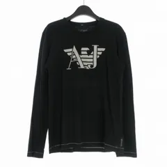 アルマーニ ジーンズ ARMANI JEANS ロゴプリント ロングスリーブTシャツ カットソー 長袖 L ブラック 黒 H02RM 国内正規のサムネイル