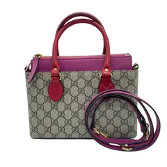 グッチ GUCCI GGスプリーム　ハンドバッグ 453177 レッド ピンク ゴールド金具 GGスプリーム レディース ハンドバッグ