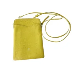 ニナリッチ NINA RICCI スマホポシェット ショルダーバッグ ポーチ レザー イエロー 黄 