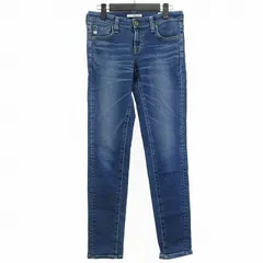 サムシング something デニムパンツ スキニー ジーンズ テーパードフィット ストレッチ 青 インディゴブルー XS