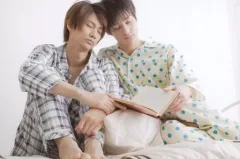 【中古】生写真(男性) 高崎翔太・馬場良馬/横型・全身・座り・衣装白・黒・青・チェック柄・ドット柄・両目閉じ・本・背景白/朗読劇「ゲキジョー☆ノート」ブロマイド Aセット