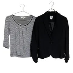 MICHEL KLEIN ミッシェルクラン おまとめ 2点 ウール テーラード ジャケット ブラウス シャツ レディース 40 38  【RE342】