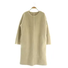 ナノユニバース nano universe ノーカラーボアコート ロング F ベージュ /MY ■OS