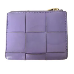 ボッテガヴェネタ BOTTEGA VENETA カセット マキシ イントレチャート 二つ折り財布 ウォレット レザー 小銭入れ パープル
