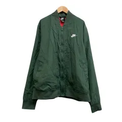 ナイキ NIKE ナイロンジャケット 刺繍ロゴ グリーン サイズXL