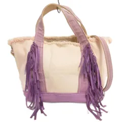 アヤコ ayako トートバッグ ショルダー キャンバス フリンジ スエード パープル 紫