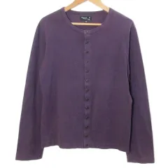 アニエスベーオム Agnes b. homme ボタンカーディガン 長袖 クルーネック T2 M相当 紫 パープル /Xのサムネイル
