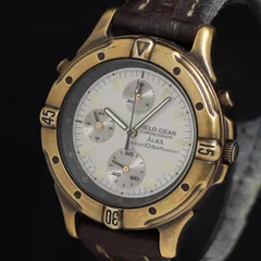 セイコー アルバ フィールドギア Y189-6A20 QZ シルバー文字盤 クロノグラフ メンズ腕時計 KRH 2000000 NSK