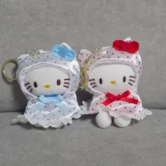 ハローキティ ドット レインコート ぬいぐるみ キーホルダー セット