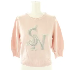 スナイデル SNIDEL 25SS ロゴニットプルオーバー セーター 五分袖 F ピンク /HK ■OS