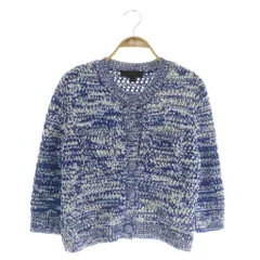 ザラ ZARA ニットジャケット 七分袖 ショート丈 USA S ブルー /MY ■OS