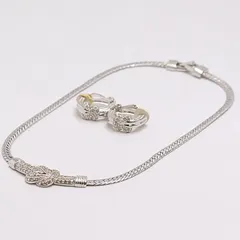 美品 スワロフスキー シルバーネックレス イヤリング アクセサリー ジュエリー 2000000 NSK IKE