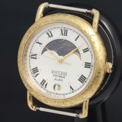 稼働美品】SEIKO Ruse セイコーリュゼ スクエア腕時計 オレンジ日本製 