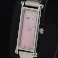 稼働品 グッチ バングルウォッチ ピンクシェル 1500L ダイヤ - メルカリ