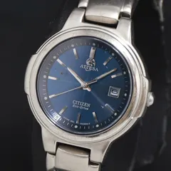 ソーラー シチズン アテッサ 8511-H14100 青文字盤 デイト レディース腕時計 2000000 NSK KRK