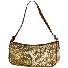 セリーヌ CELINE ロゴ ハンドバッグ アクセサリーポーチ ハンドバッグ キャンバス ブラウン レディース 【中古】