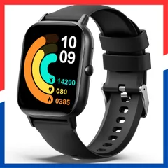 【在庫処分】プレゼント/ギフト適用 レディース メンズ SMS/Twitter/Line通知 IP67防水 スポーツウォッチ 運動モード 大画面 (ブラック) 音楽コントロール アンドロイド対応 iPhone対応 腕時計 活動量計 通話機能 2.01インチ大画