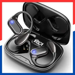 【数量限定】片耳/両耳モード スポーツ ランニング 快適装着感 通勤通学/WEB会議 落ちない LEDディスプレイ 耳塞がず快適 空気伝導 に適用 Type-C急速充電 オープンイヤー イヤフォン iOS/Android ぶるーとゅーす 耳掛け式 Aetyt