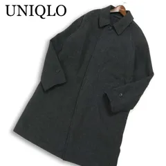 UNIQLO ユニクロ 秋冬★ グレンチェック シングルブレスト コート Sz.M メンズ 灰 グレー