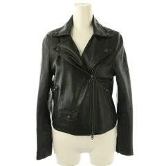 ステュディオス STUDIOUS ラムレザーダブルライダースジャケット 革ジャン 0 黒 ブラック /AT ■OS