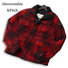 Abercrombie&Fitch アバクロンビー＆フィッチ PINE POINT★ ウール 中綿 チェック ジャケット ブルゾン Sz.M メンズ