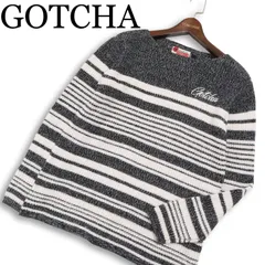 GOTCHA ガッチャ 秋冬 ロゴ★ ボーダー ニット セーター Sz.M メンズ サーフのサムネイル