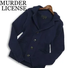 MURDER LICENSE マーダーライセンス 秋冬★ ニット ジャケット カーディガン Sz.46 メンズ 紺 ネイビーのサムネイル