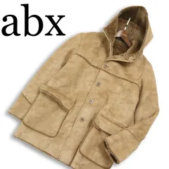 abx エービーエックス 秋冬★ ボア フェイク ムートン フーデッド コート ジャケット Sz.2 メンズのサムネイル
