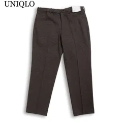 【新品 未使用】 UNIQLO ユニクロ 秋冬 ジャージー★ 千鳥柄 スマート アンクル パンツ Sz.L メンズ
