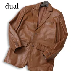 dual デュアル サンタフェ 秋冬 羊革 リアル ラム レザー★ テーラード ジャケット ブレザー Sz.M メンズ