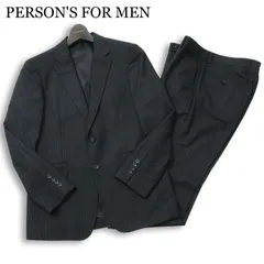PERSON'S FOR MEN パーソンズフォーメン ウール混★ ストライプ セットアップ スーツ ジャケット スラックス Sz.A5 メンズ