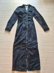 ザラ デニム ロング ONE PIECE S インディゴデニム 新品 799000--->39900