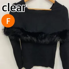 【新品】clear クリア トップス 長袖 ケープファーニット ブラック レディース フリーサイズ 【CT2513】