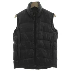 エルエルビーン L.L.BEAN ダウンベスト スタンドカラー ロゴ刺繍 ジップアップ 軽量 ダウン95％ ブラック 黒 S