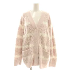 ジェラートピケ gelato pique 24AW ベビモコアランボーダーカーディガン ニット ルームウエア F ピンク ホワイト /CX ■OS