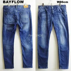 BAYFLOW　ベイフロー　スリムスキニーデニムパンツ　W86cm / W32 / L　ハイストレッチ　ダークブルー　メンズ
