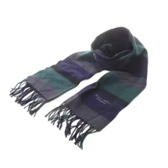 ブルーレーベルクレストブリッジ BLUE LABEL CRESTBRIDGE マフラー 青 黒 ブラック 緑 チェック柄 フリンジ /RI ■OS