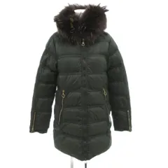 デュベティカ DUVETICA ダウンコート ラクーンファー 40 緑 グリーン ナイロン フード ショート /FF ■GY62