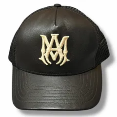 未使用 AMIRI Leather MA Trucker Cap レザートラッカーキャップ アミリ SRAMHATR1039 ブラック O/S （6883M）